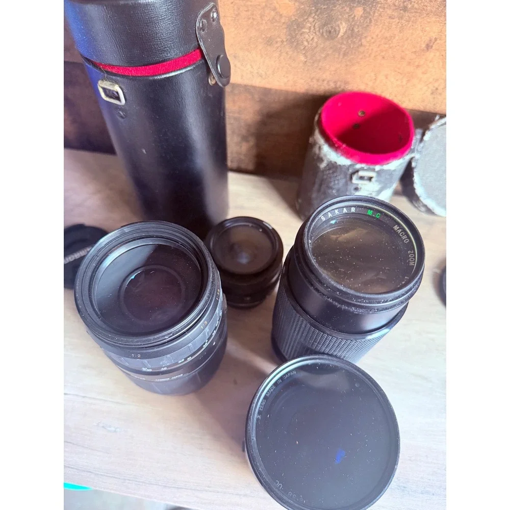 Vintage Camera Lens Lot – Tamron & Sakar Zoom Lenses + Adaptall-2 Adapters